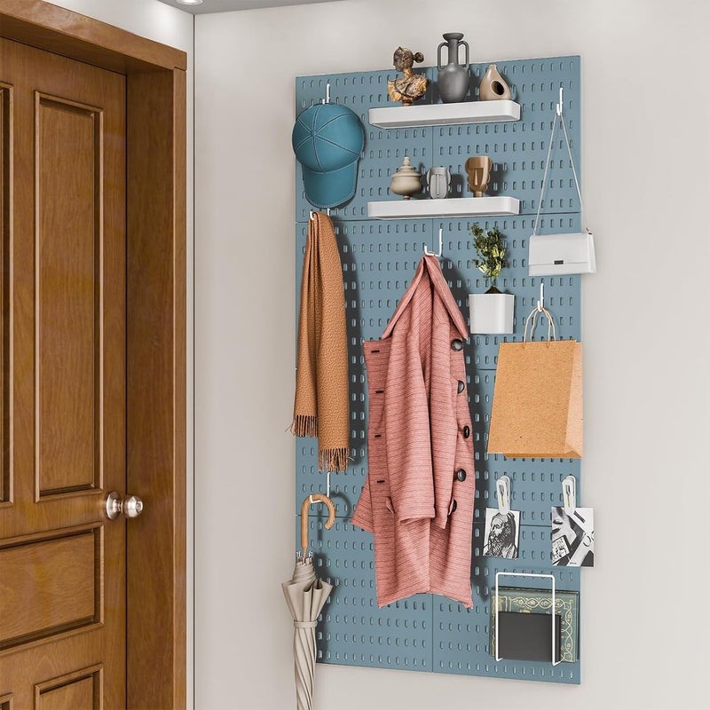 RIVTUN 22"x22" Pegboard Combination Kit Wall Organizer Kit - 4 Panels & 14 Hooks for Kitchen, Bedroom, Office, Bathroom Storage - Image 3